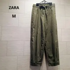 ZARA　レディース　春　夏　パンツ　M カーキ　ポケット　ゴム　綿100％