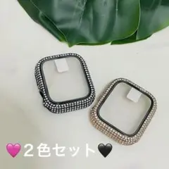 【2色セット】Apple Watch ラインストーン ケース カバー 41mm