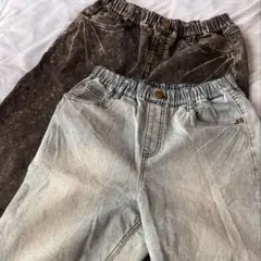 デニム ハーフパンツ 160 2枚セット