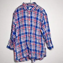 BACK NUMBER バックナンバー チェックシャツ 長袖 赤 青 XL
