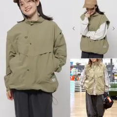 【新品タグ付き】ニコアンド 2WAYスタンドカラーブルゾン カーキ