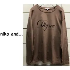 ニコアンド　英字　ロンT モカ　ブラウン　L nikoand...