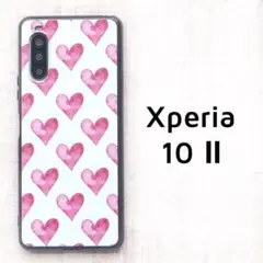 Xperia 10 Ⅱ カバー レッド ハート