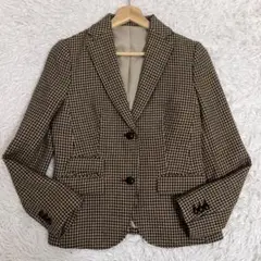 極美品✨ニューヨーカー ツイード ジャケット 千鳥格子 胡桃ボタン チェック M