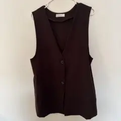 ダークブラウン ノースリーブ ベスト Lサイズ