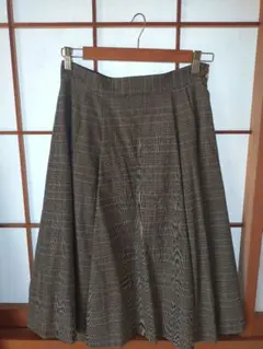 【UNTITLED】グレー チェック柄 フレアスカート