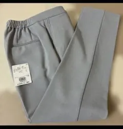 美品★PLST プラステ　ポリレーヨンスティックパンツ　ライトグレー　M