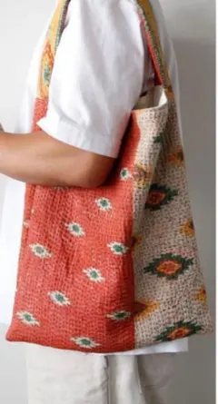 ラリーキルト ハンドメイド ヴィンテージファブリック トート