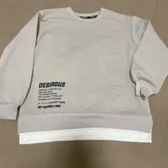 Nuersh キッズ トレーナー ベージュ 重ね着風