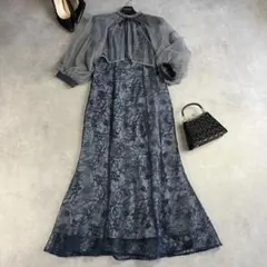 Leja レジャ コンビレースワンピース ドレス 2way 結婚式 お呼ばれ