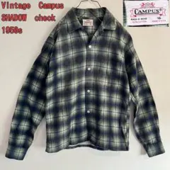 ビンテージ CAMPUS シャドー チェック オープンカラーシャツ 50's