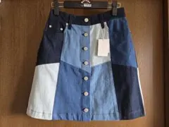 【新品٠タグ付】INGNI 　スカート　膝丈スカート　デニム　つぎはぎ　イング