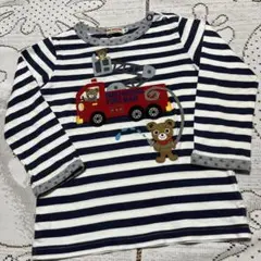 美品☆ミキハウス ☆クマ消防士 長袖カットソー☆90