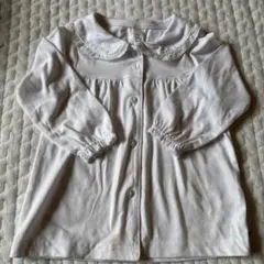 ホワイト レース付き襟 シャツ