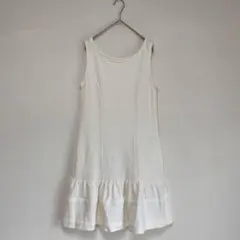 FOXEY NEW YORK】ノースリーブ　ワンピース 白【38】無地　フレアのサムネイル