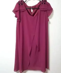 チュニック　ワンピース　パーティー服 ドレス　フレア袖　セミフォーマルドレス