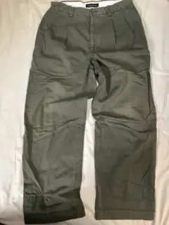 banana republic ツータックチノパンツ オリーブグリーン