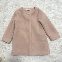 MPS ボア　コート　ノーカラーコート　ピンク　サイズ110