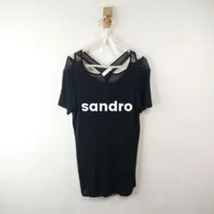 【sandro】 サンドロ　トップス　半袖　シースルー　変則　１