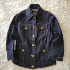 極美品◇TRANS WORK ウエストシェイプ デニムジャケット11 インディゴ 