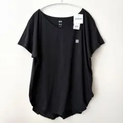 UNIQLO ユニクロ エアリズム VネックロングT Lサイズ ブラック