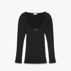 ZARA シームレスリブ編みトップス