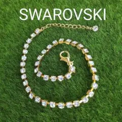 SWAROVSKI ダイヤレーン アンクレット クリスタル ゴールドカラー