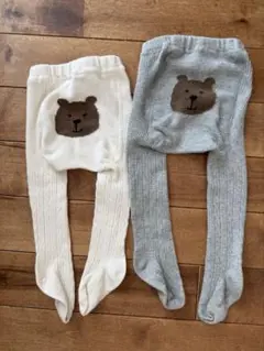 babygap 白くまさんタイツ 0-12m グレー12-24m