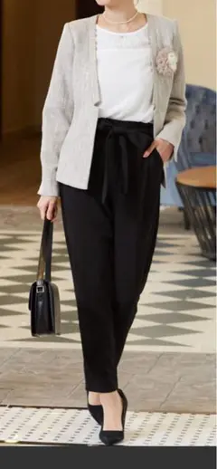 GIRL ツイードノーカラージャケット・ブラウス・パンツ　セレモニースーツ