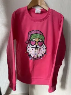 サンタデザイン トレーナー 8-9Y ピンク