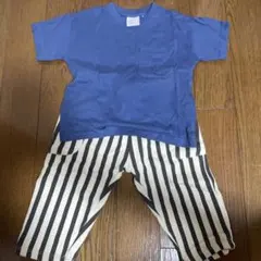新品ZARA 12-18ヶ月 86cm青 Tシャツ・ストライプパンツセット