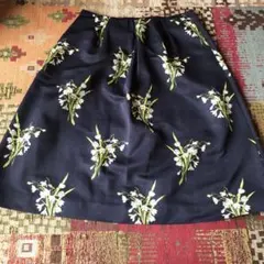 MACKINTOSH PHILOSOPHY ネイビー花柄フレアスカート 34