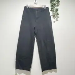 【無印良品】【MUJI】黒 ワイドパンツ コットン混合 Lサイズ