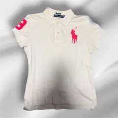 【希少】ラルフローレン ビックポニー ポロシャツ ホワイト 短丈 S y2k