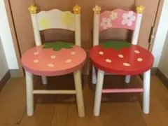 マザーガーデン 野いちご背もたれ付きチェア2脚セット