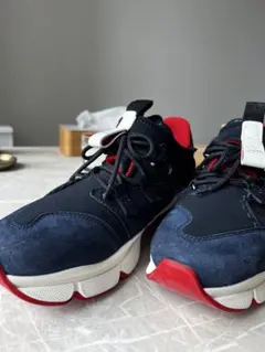 Christian Louboutin ネイビー/レッド スニーカー