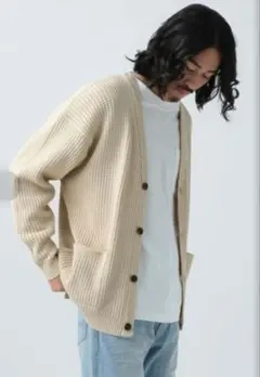 BAYFLOW ベージュ ニットカーディガン