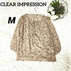 【CLEAR IMPRESSION】チュニック 五分袖　長袖　花柄　透け感