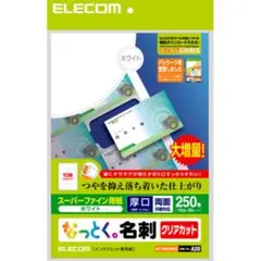 ELECOMなっとく。名刺　両面印刷　MT-HMK2WNZ 250枚　厚口　用紙
