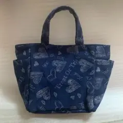 ハンドメイド　サイドポケット付きトートバッグ