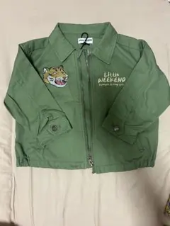 オリーブグリーン トラ刺繍ジャケット