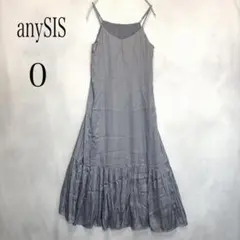 anySIS エニィスィス サテン ロング キャミソール ワンピース 裾フリル
