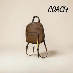 COACH コーチレザー ミニリュック バックパック ブラウン 巾着 チャーリー