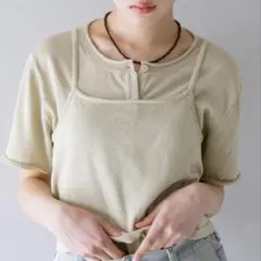 ビスチェSETカーディガン KBFベージュ 半袖Tシャツ ケービーエフ