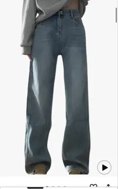 裏起毛ストレートデニム ライトブルー 超伸縮デニム