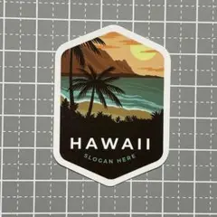【A318】防水ステッカー ハワイ 海 夕方 Hawaii