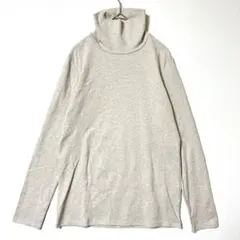 ユニクロ タートルネック カットソー XL ベージュ シンプル ナチュラル Y