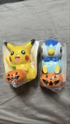 ポケモン ハロウィン フィギュア 貯金箱2種セット　ピカチュウとポッチャマのサムネイル