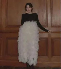 新品 NOTRE émor ruffle tulle dress ノートルエモア