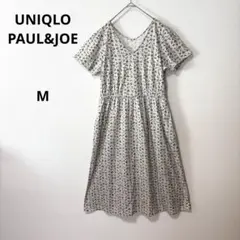 【美品】ユニクロ×ポール&ジョー　花柄フレアワンピース　半袖　ミント　M